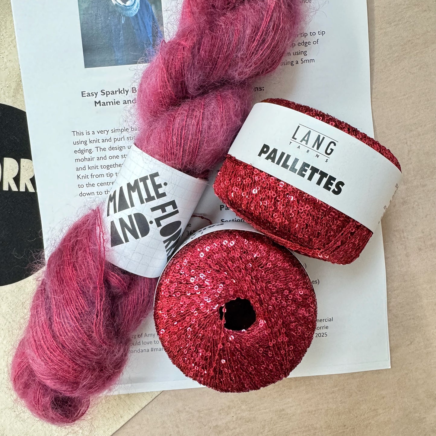 Easy Sparkly Bandana Kit : Kelvingrove and Burgundy Sparkles