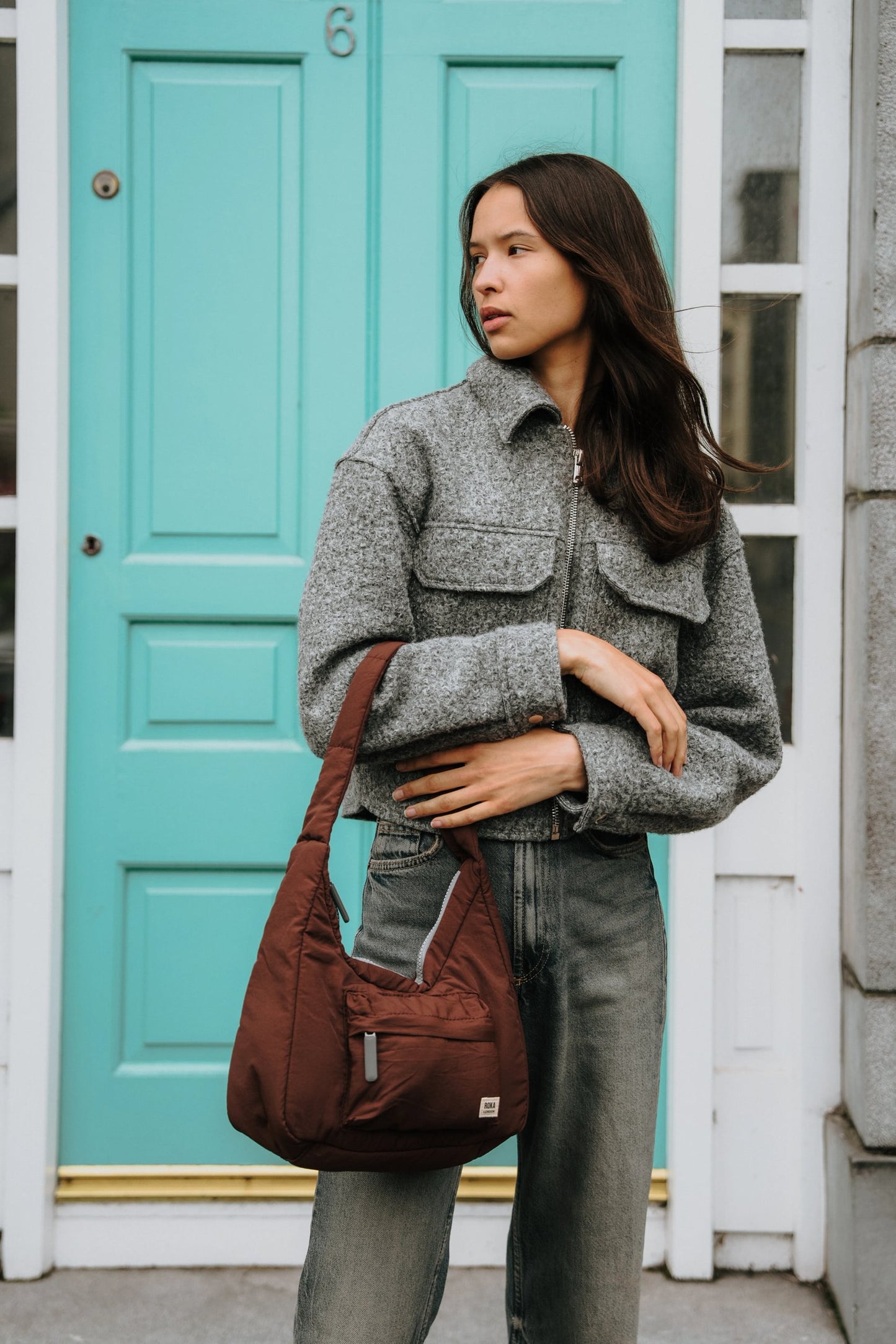 ROKA Belsize Cross Body Bag - Small - Chocolate