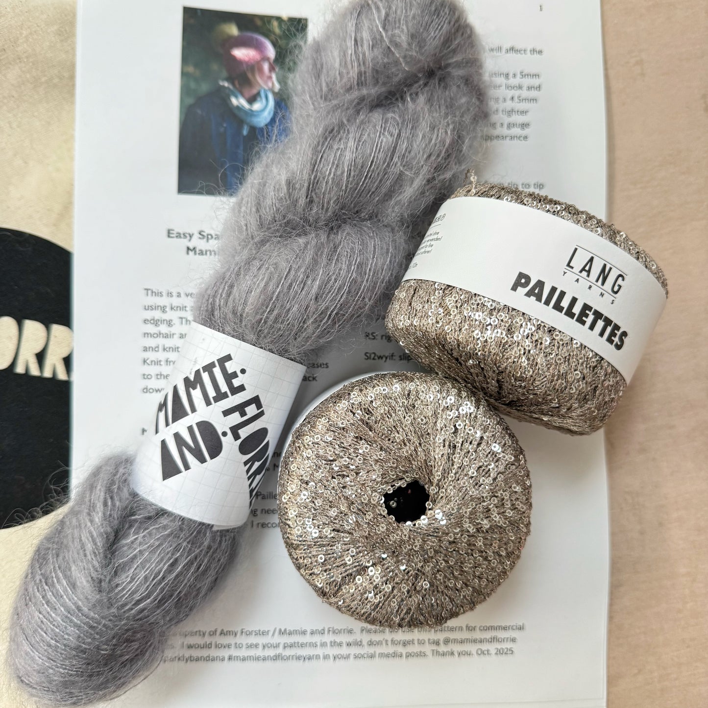 Easy Sparkly Bandana Kit : Morning Mist at Combs and Silver Sparkles