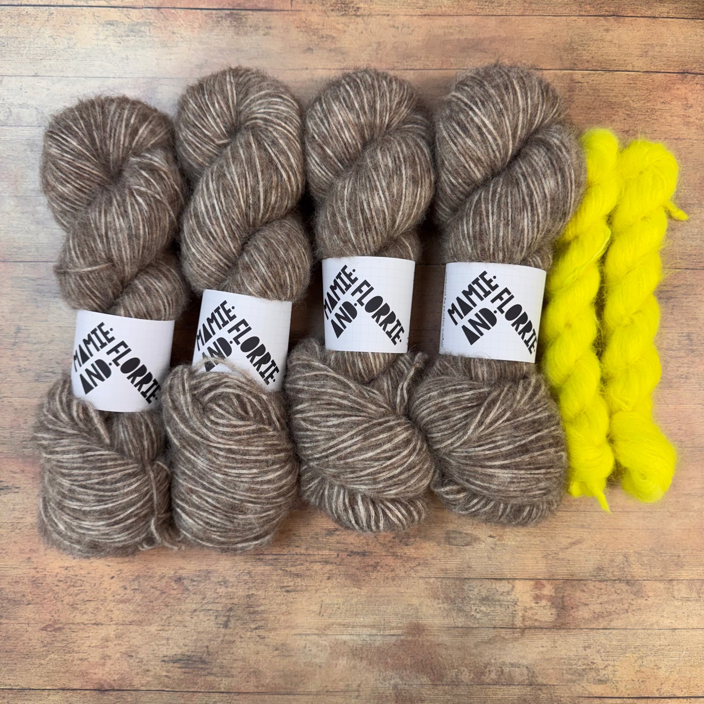 Enkel Sweater Kit - Natural Brown Bounce and Acid Lemon Stripes (Sizes 5 -7)
