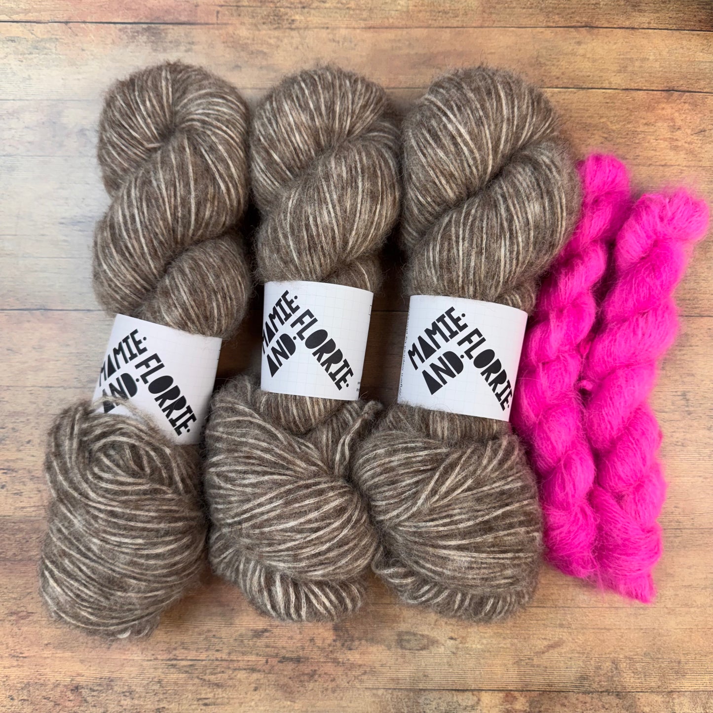 Enkel Sweater Kit - Natural Brown Bounce and Oklahoma Alpaca Minis - Sizes 1 - 4