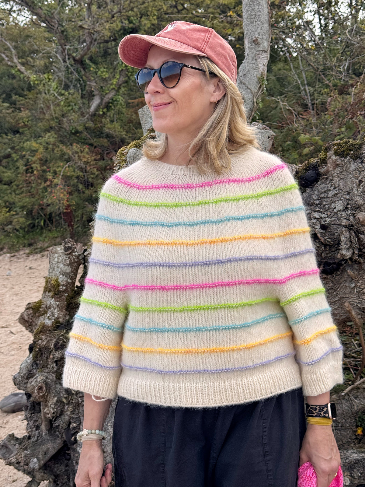 Enkel Sweater Kit - Natural Cream Bounce and Neon Mini Bundle - Sizes 5 -7