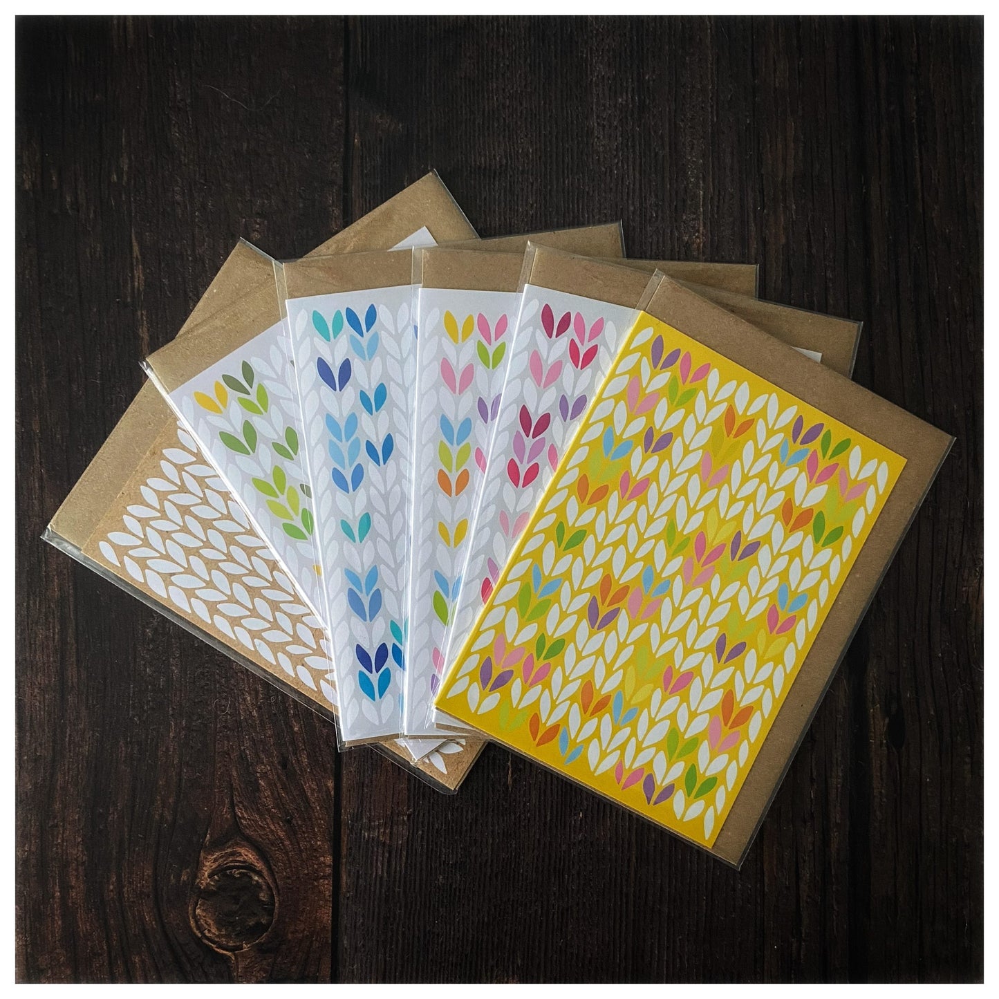 Natural Kraft Stocking Stitch Card by Tilly Flop Designs