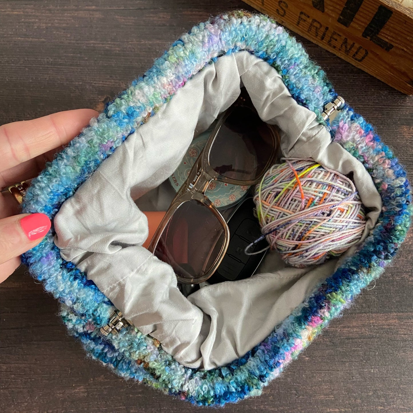 Clutch Bag Frame - Silver 30cms