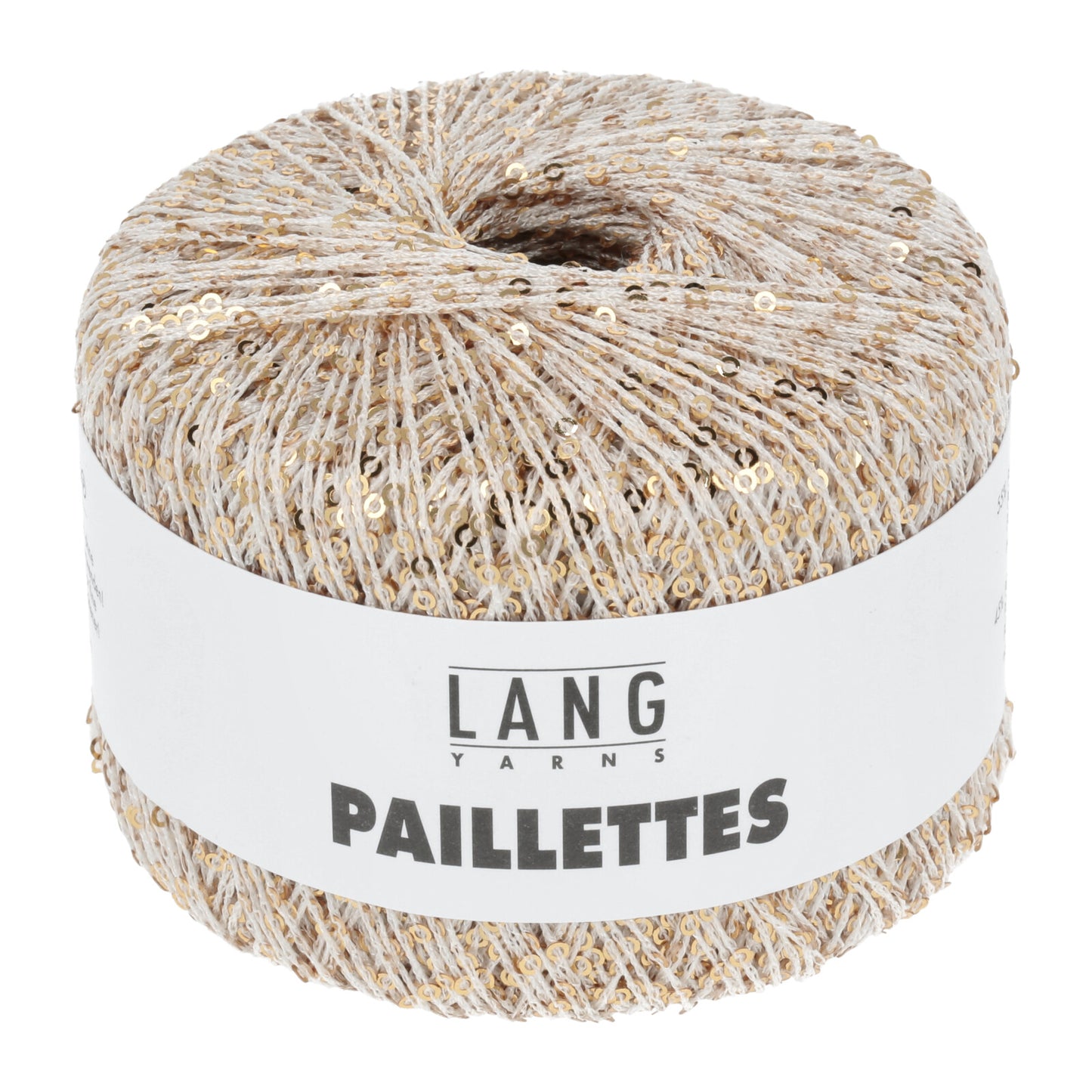 Paillettes by Lang Yarn - Gold Sequins on White (02)