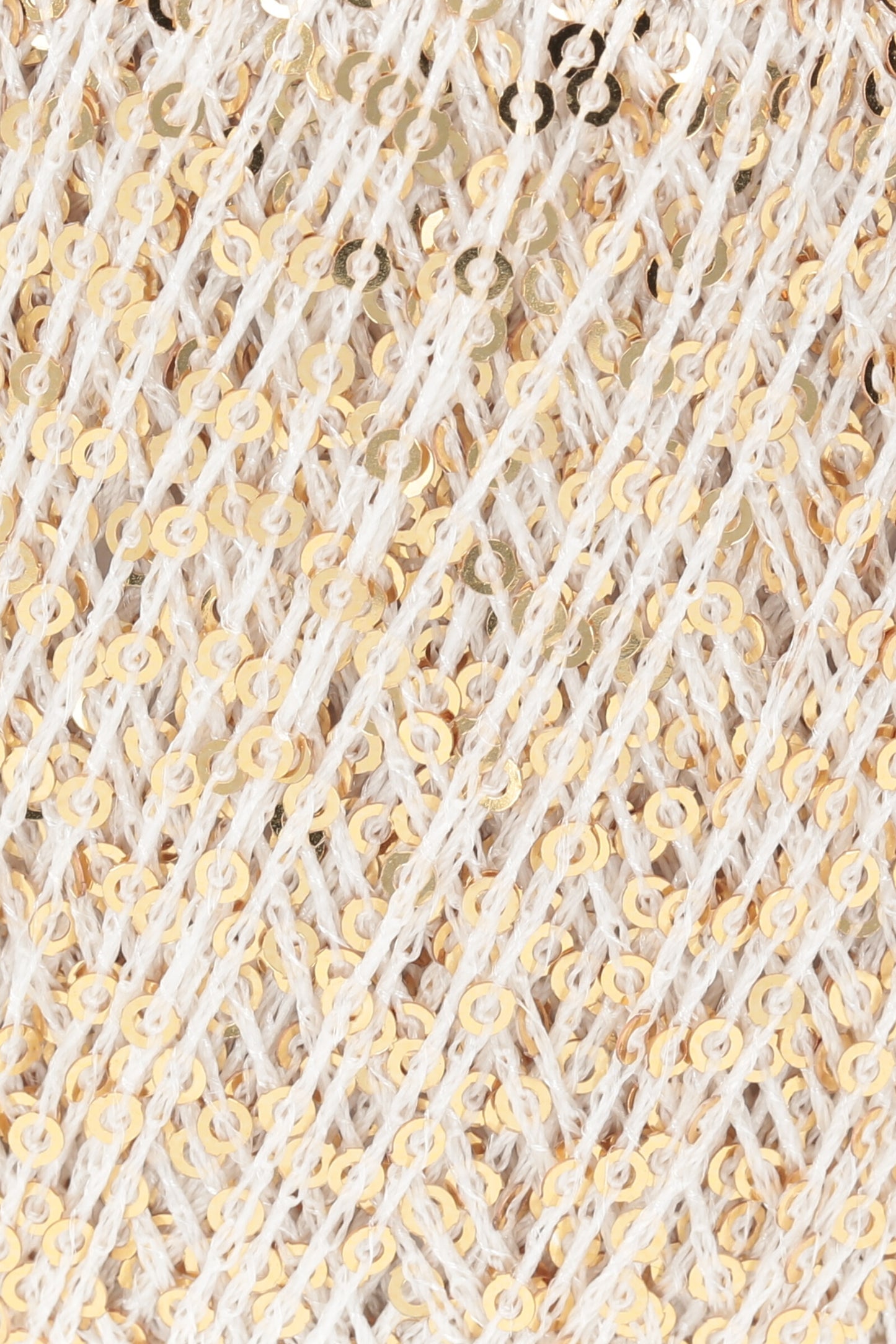 Paillettes by Lang Yarn - Gold Sequins on White (02)