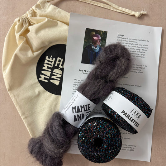 Easy Sparkly Bandana Kit : Whaley Bridge Post Office Mohair and Black Sparkles