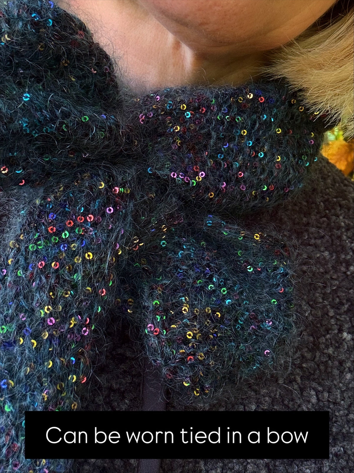 The Easy Sparkly Bandana Kit - Oslo Mohair and Navy Paillettes