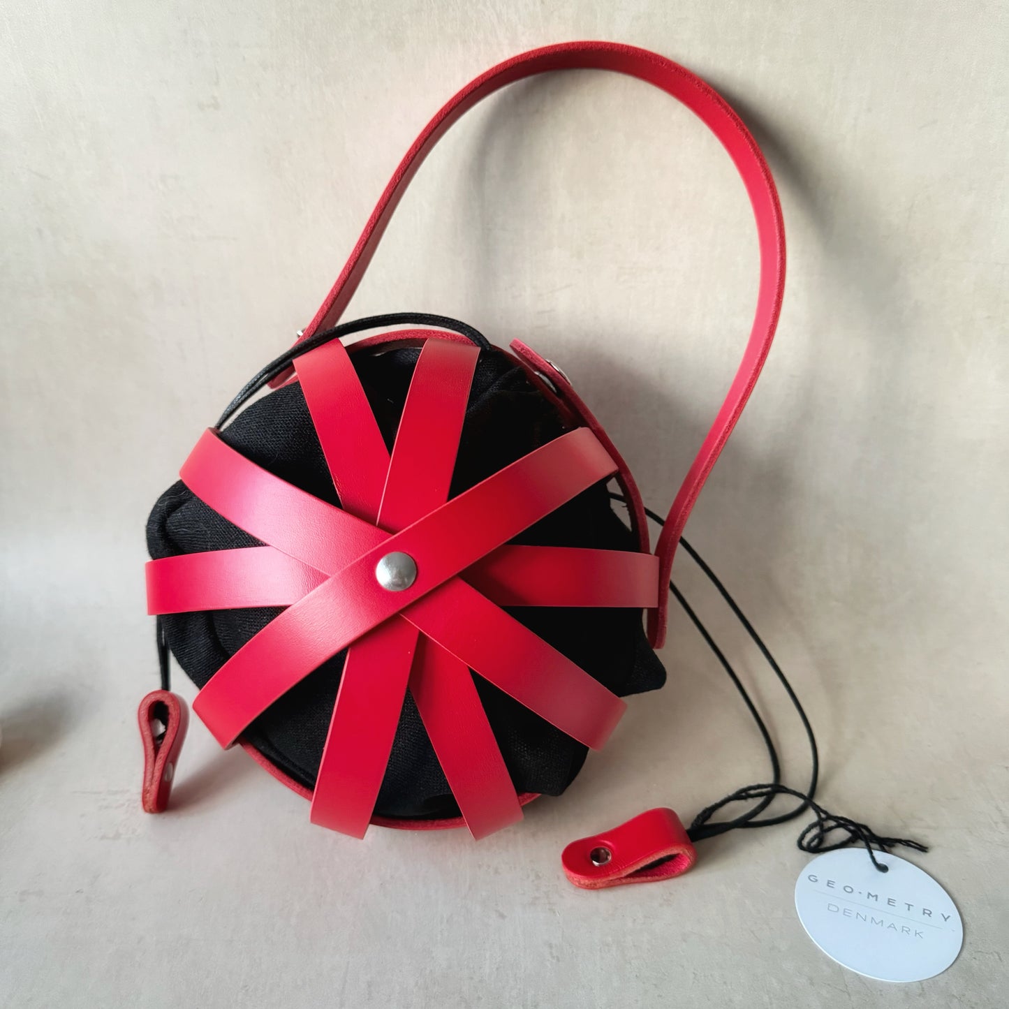 Geo-Metry Inner Bag for Cocoon - Black with Red Leather Tab