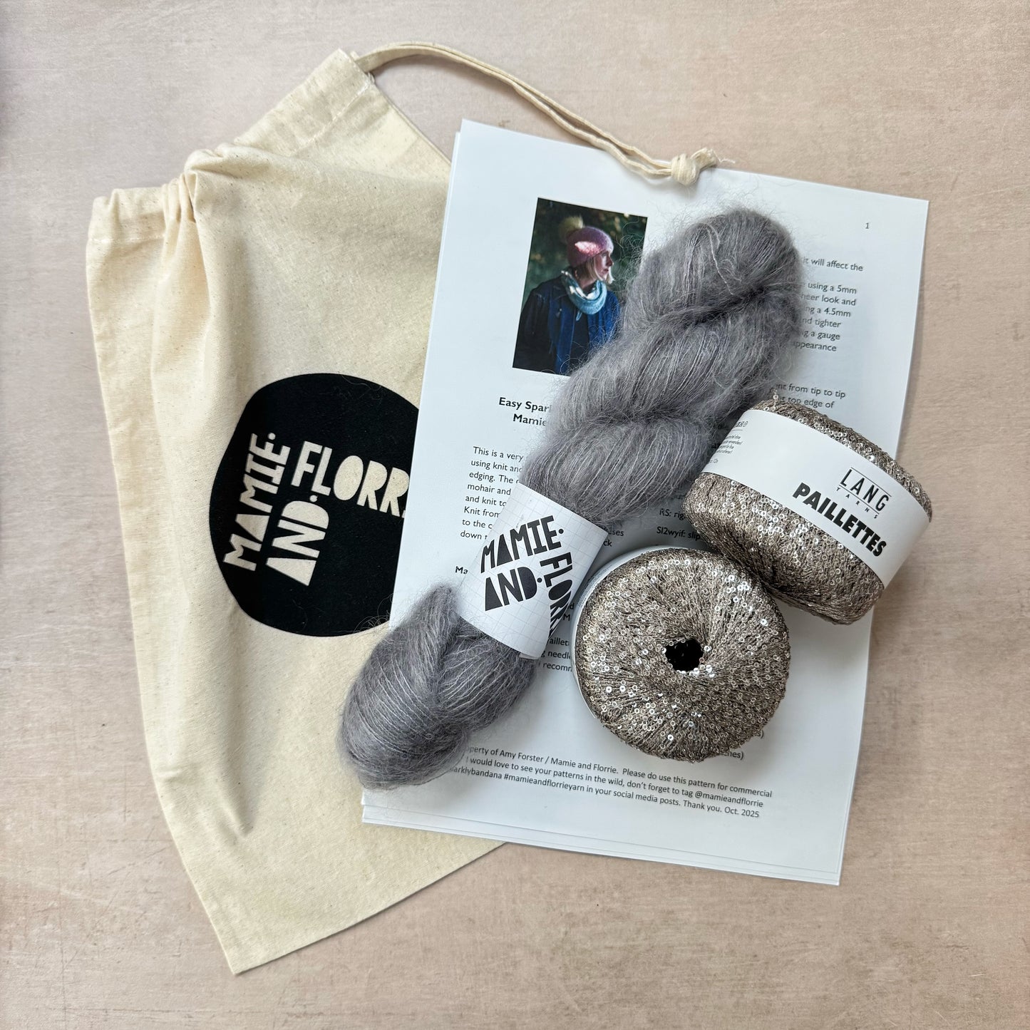 Easy Sparkly Bandana Kit : Morning Mist at Combs and Silver Sparkles