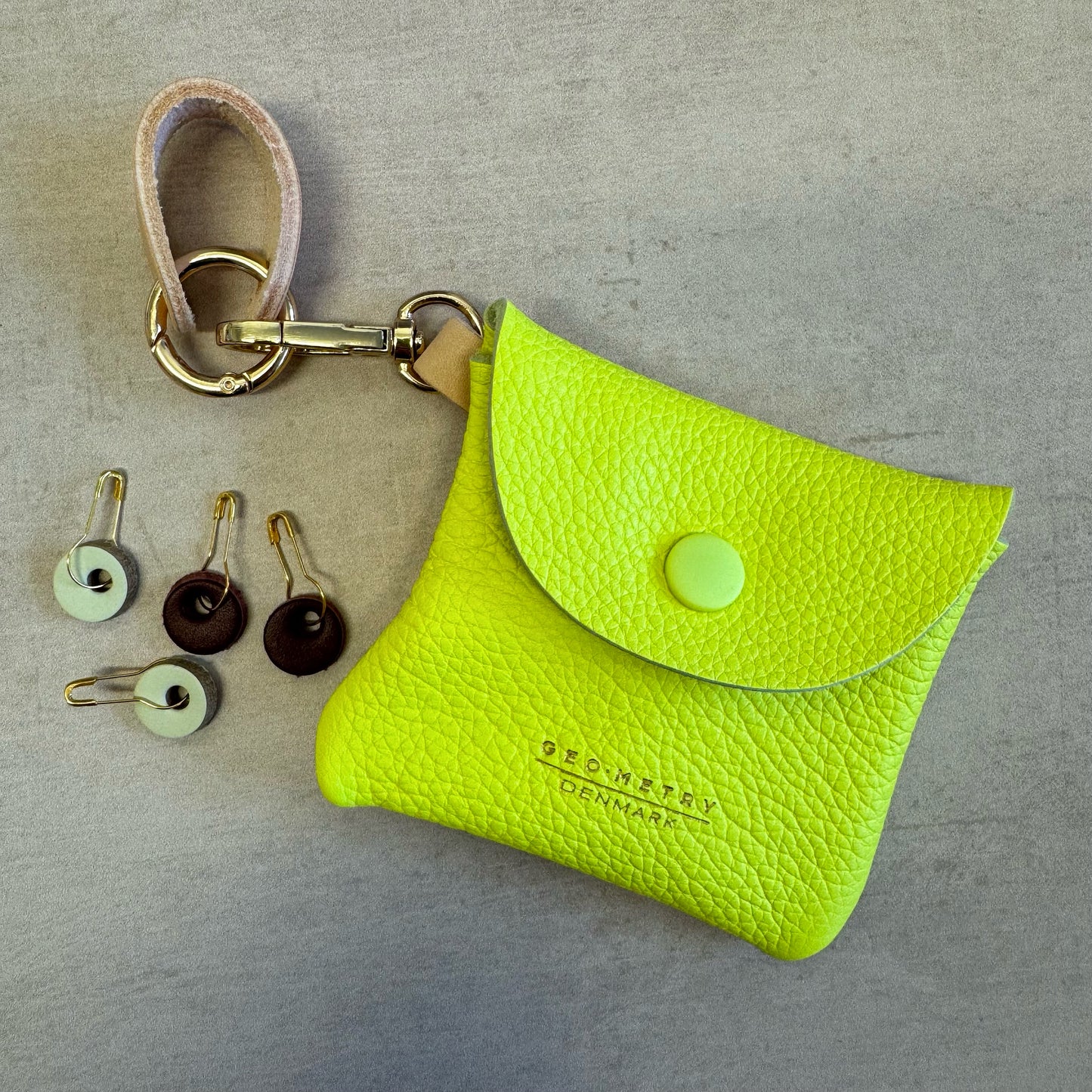 Geo-Metry Notions Pouch - Neon Yellow