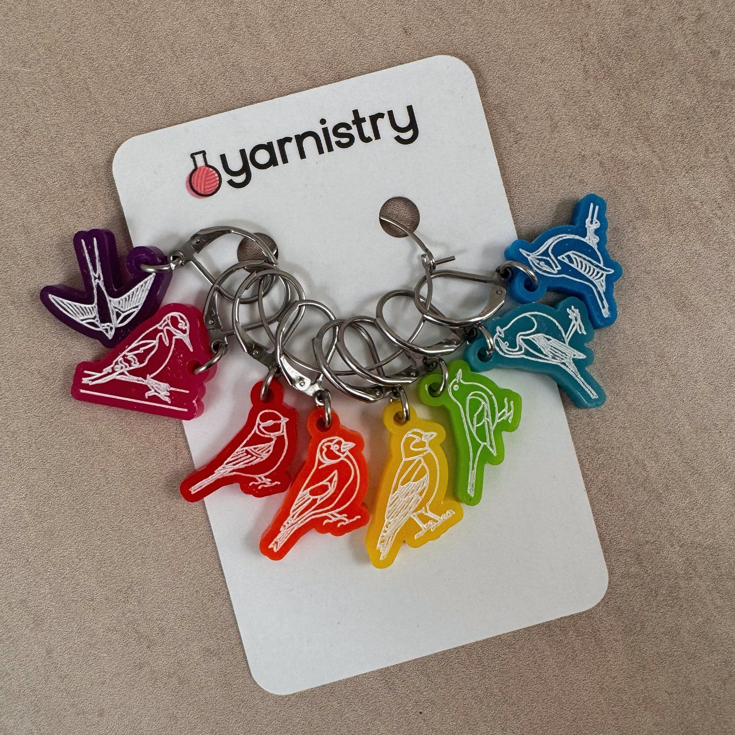 British Birds Stitch Markers by Yarnistry