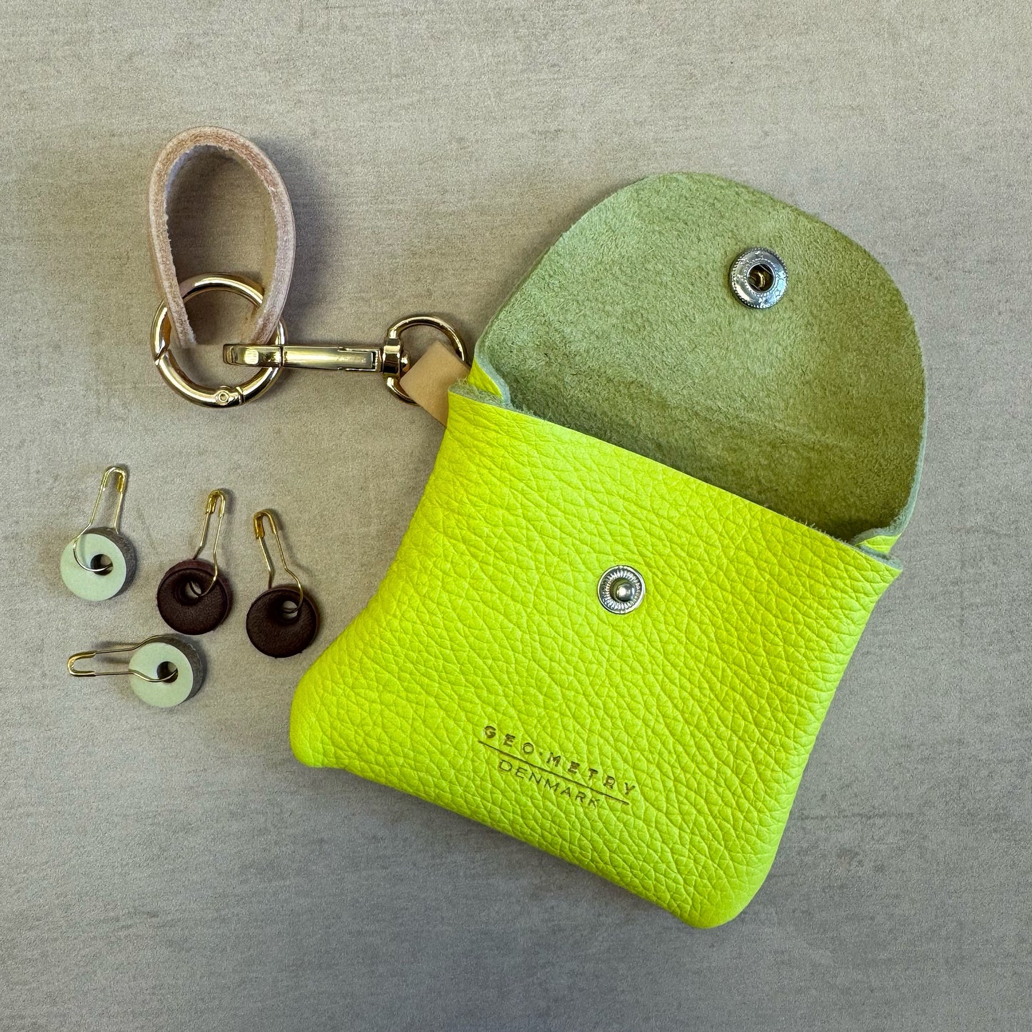 Geo-Metry Notions Pouch - Neon Yellow