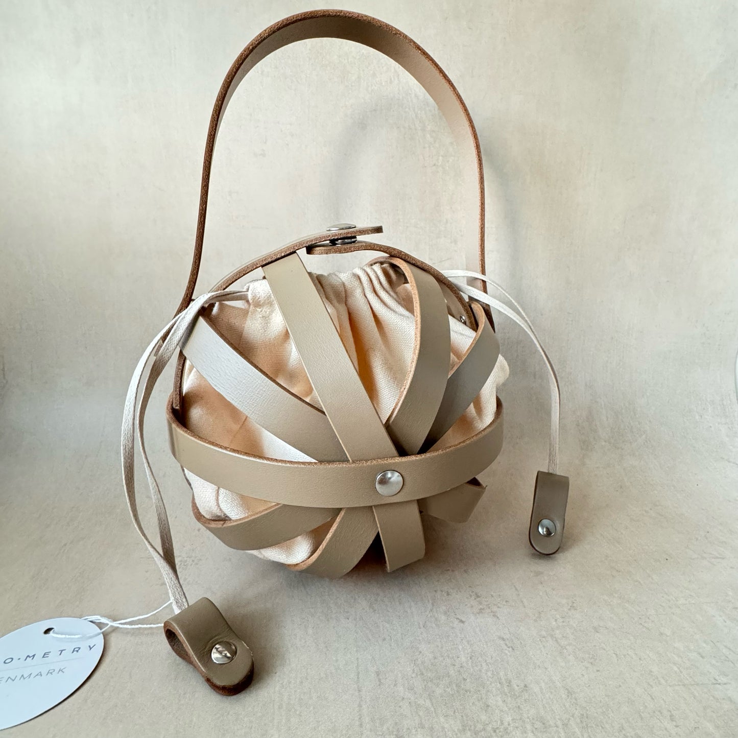 Geo-Metry Inner Bag for Cocoon - Natural with Taupe Leather Tab