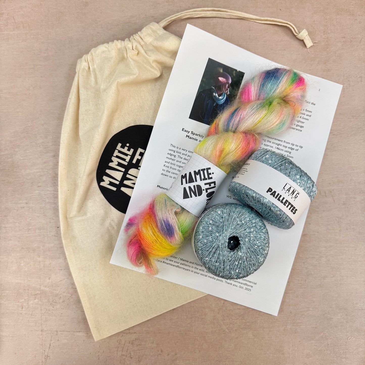 Easy Sparkly Bandana : Swizzels Mohair and Blue Sparkles