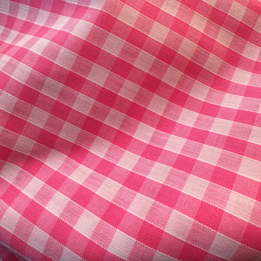 Pink Gingham Fabric - Perfect for Bag Lining