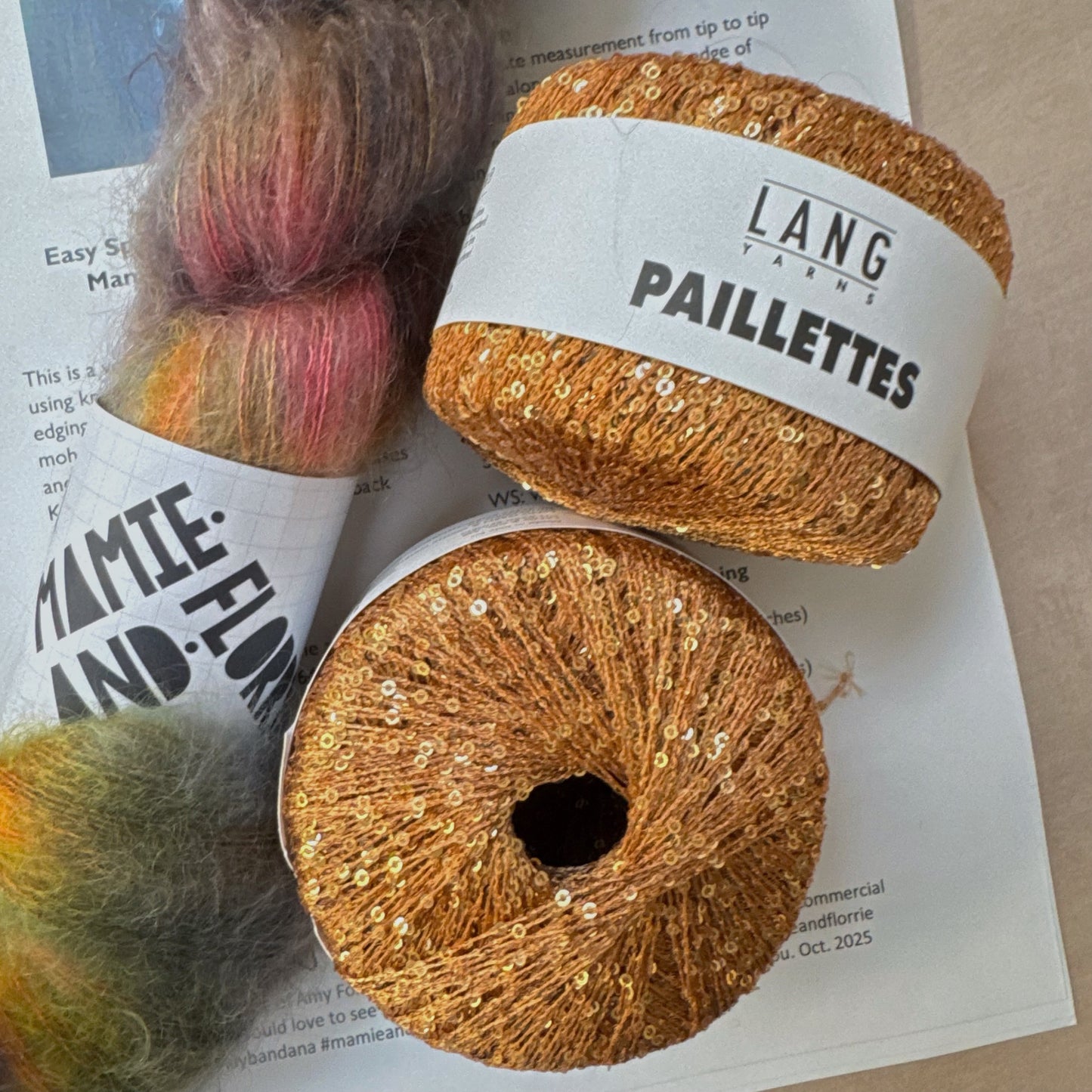 Easy Sparkly Bandana Kit : Finnieston Nights Mohair and Gold Sparkles