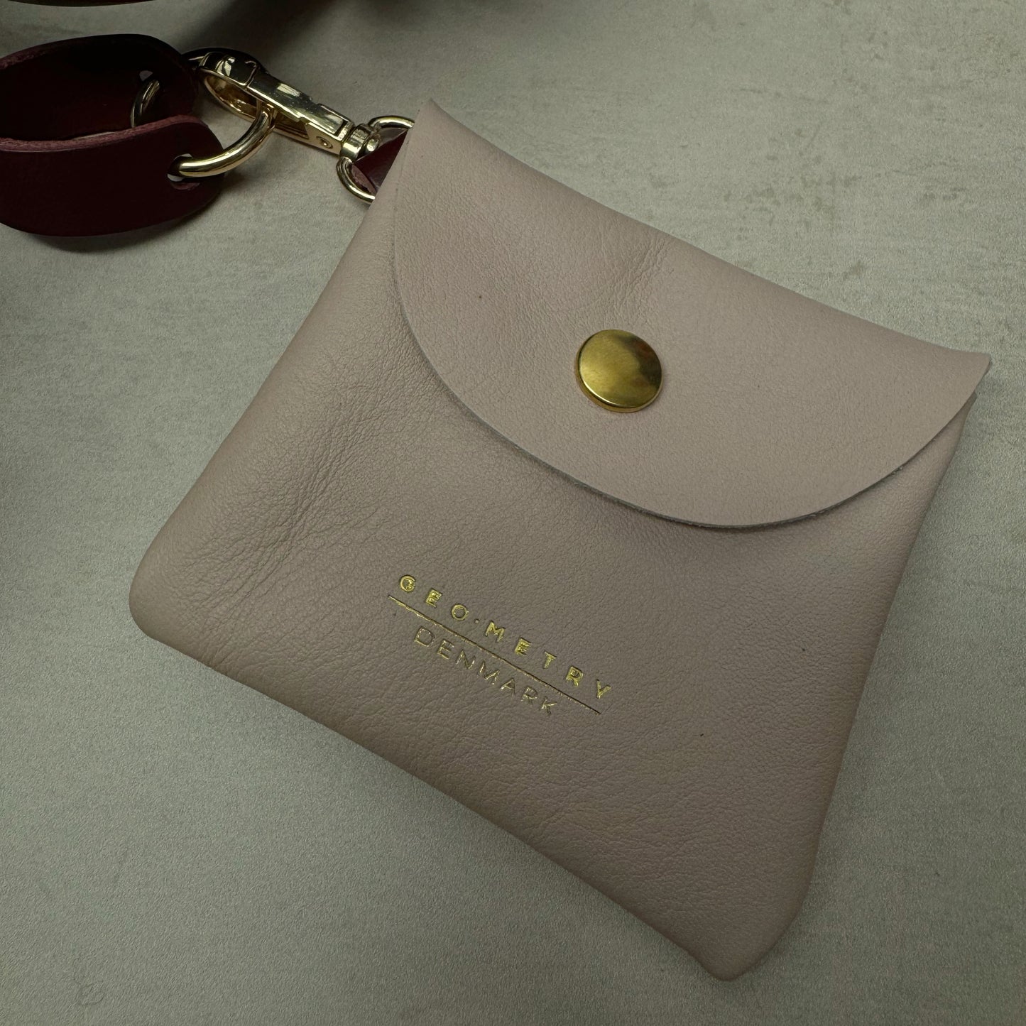 Geo-Metry Notions Pouch - Pale Pink with Ox Blood Detail