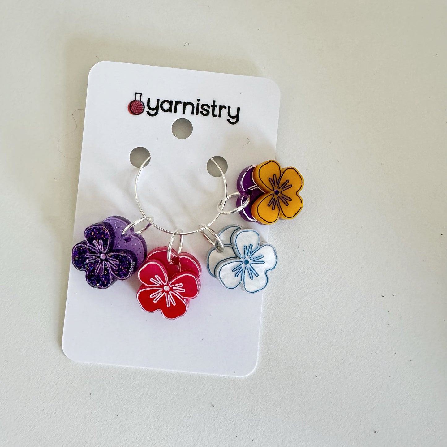 Pansy Stitch Markers by Yarnistry