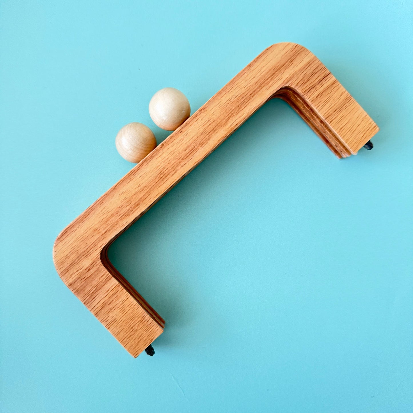 Natural Wooden Bag Frame - Wooden Ball