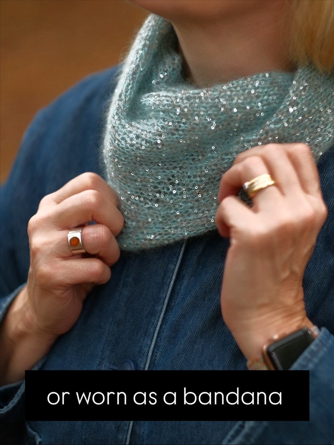 The Easy Sparkly Bandana Kit - Oslo Mohair and Navy Paillettes
