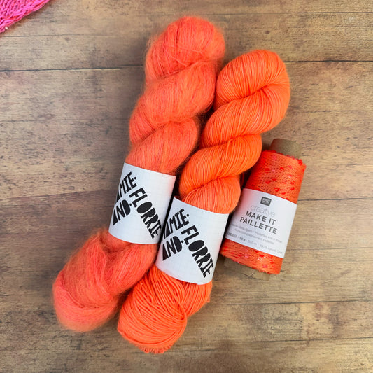 Easy Textured Bandana Kit - Electric Avenue Singles and Mohair with Neon Paillettes