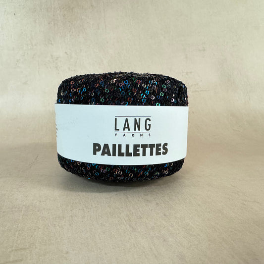 Paillettes by Lang Yarn - Black with Peacock and Burgundy