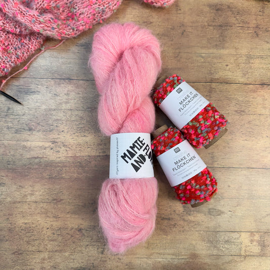 Easy Textured Bandana Kit - Vinoy Park Alpaca Fluff and Colourful Flockchen