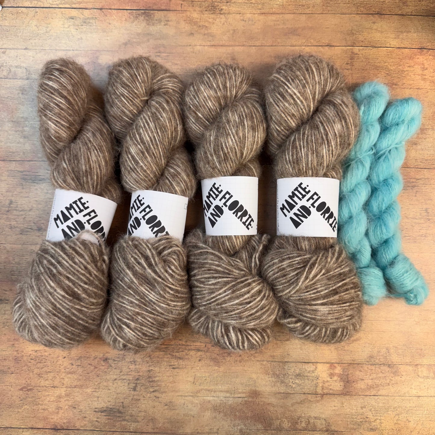 Enkel Sweater Kit - Natural Brown Bounce with Ice Swim Stripes - Sizes 5-7