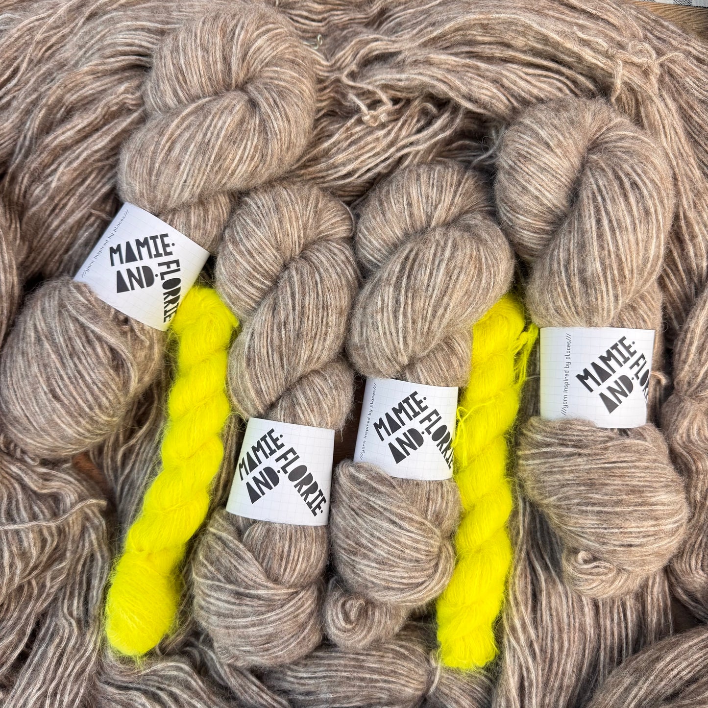Enkel Sweater Kit - Natural Brown Bounce and Acid Lemon Stripes (Sizes 5 -7)