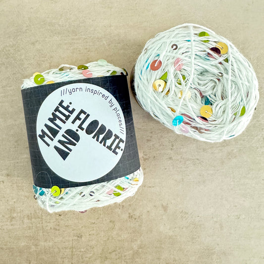 Shine like a STAR! - Multi Sequins on White Cotton