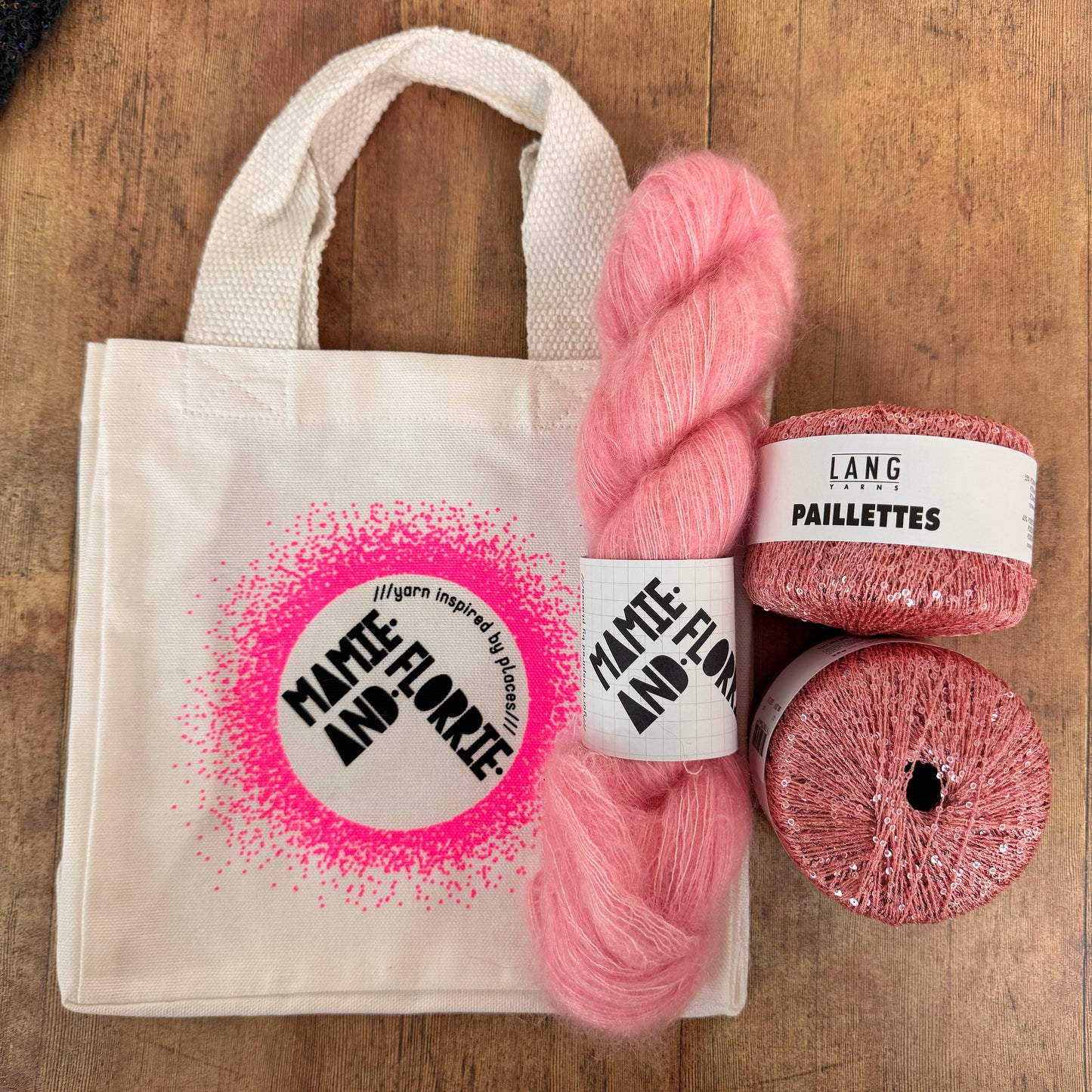 The Easy Sparkly Bandana Kit - Vinoy Park Mohair and Pale Pink Sparkles
