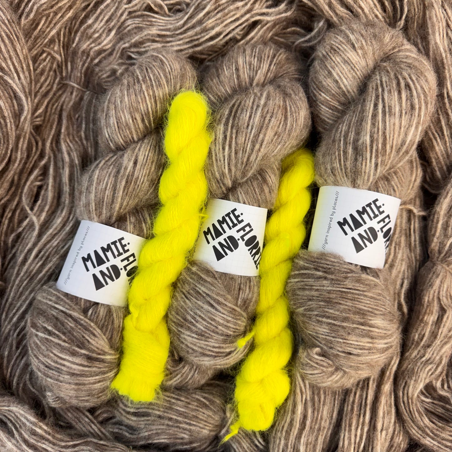Enkel Sweater Kit - Natural Brown Bounce and Acid Lemon Stripes - Sizes 1 - 4