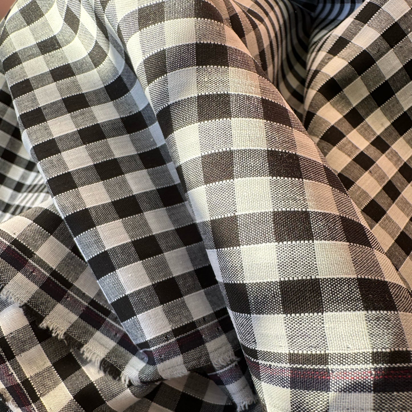 Black Gingham Fabric - Perfect for Bag Lining