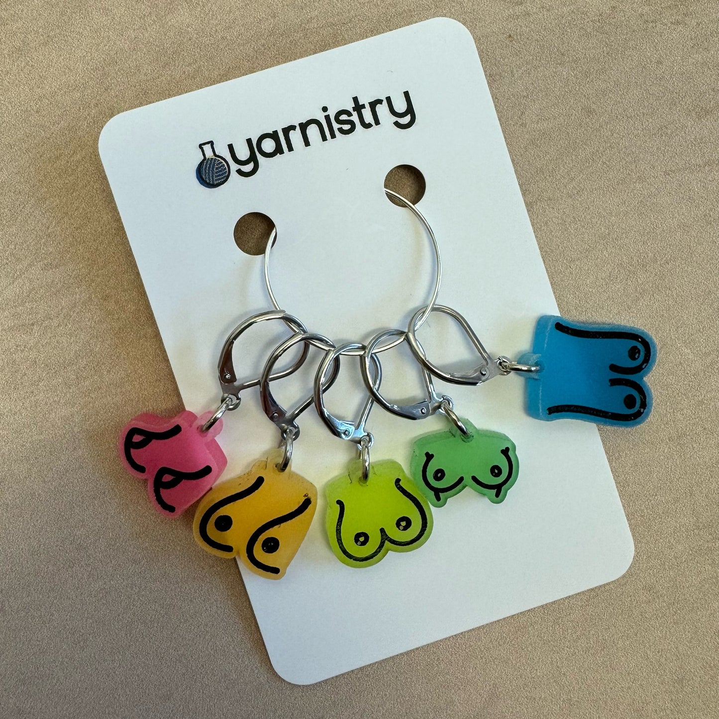 Boobs Stitch Markers by Yarnistry