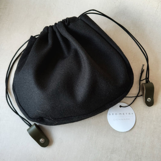Geo-Metry Inner Bag for Cocoon - Black with Army Green Leather Tab