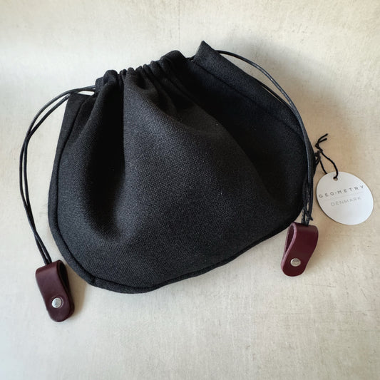 Geo-Metry Inner Bag for Cocoon - Black with Ox Blood Leather Tab
