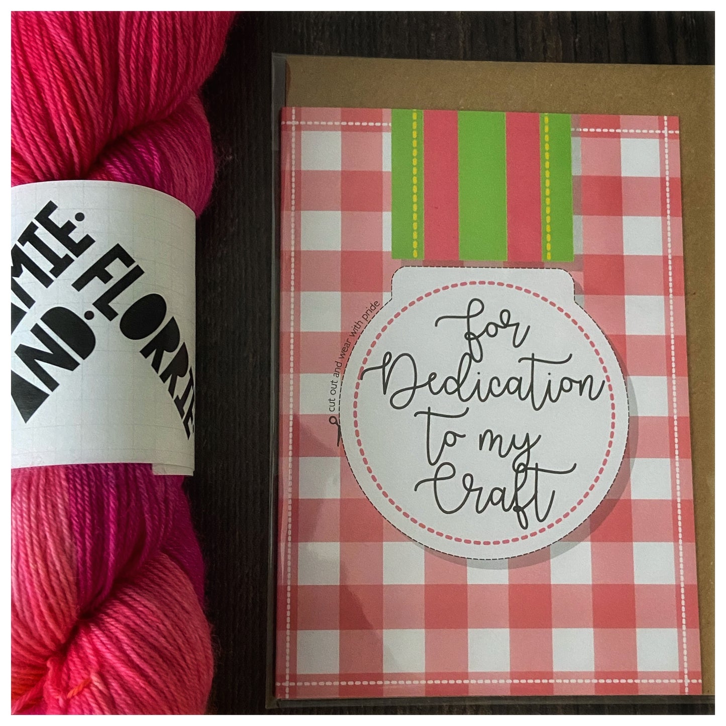 "For Dedication to My Craft"-kort fra Tilly Flop Designs