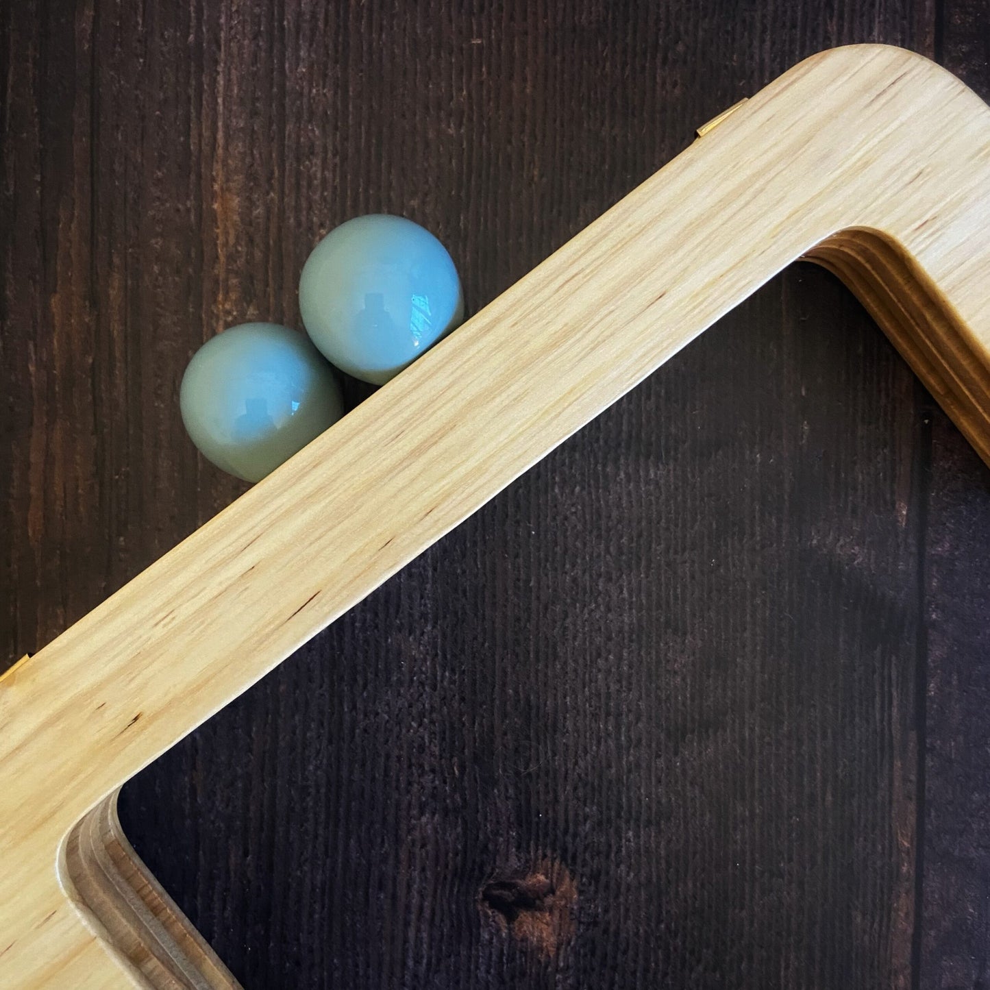Taschenrahmen aus natürlichem Holz – Blau 