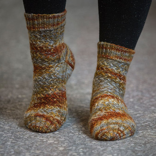 Manhole Socks Pattern by Jane Murison