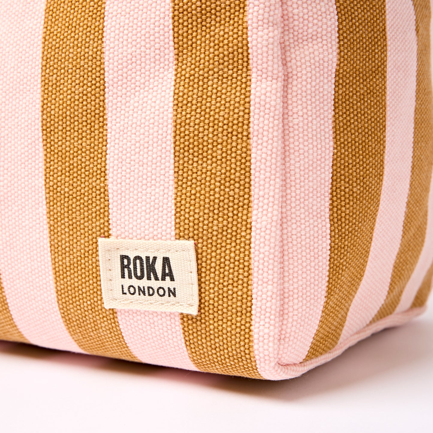 ROKA Mayfair Wash Bag - Rose Gold Stripe
