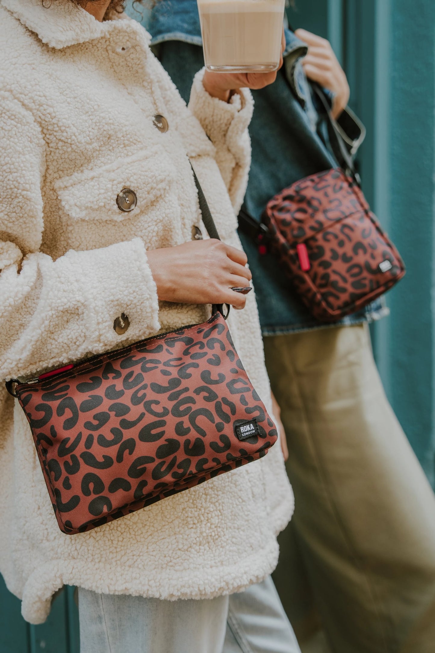 ROKA Carnaby Cross Body Bag - Scarlet Leopard