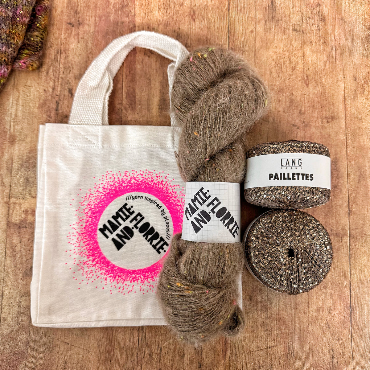 Easy Sparkly Bandana - Mousley Bottom Disco Neon with Brown Sparkles