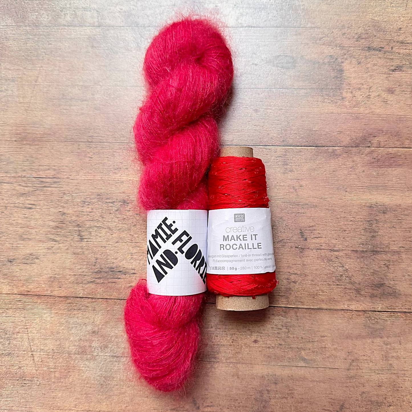 Easy Bandana Kit : Post Box at Coles Mohair and Red Rico Rocaille